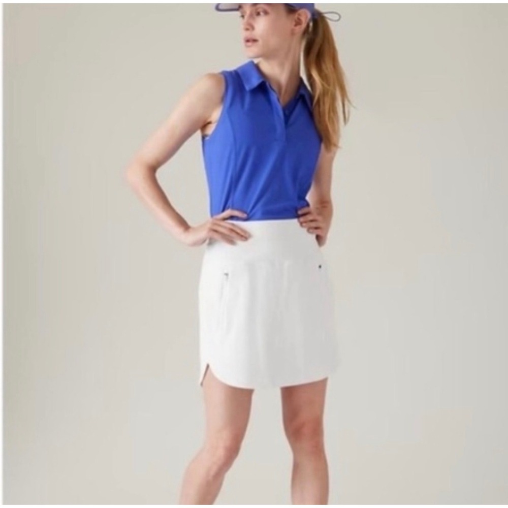 Athleta Fairway Golf Skort Womens 1X White Performance Activewear 657539